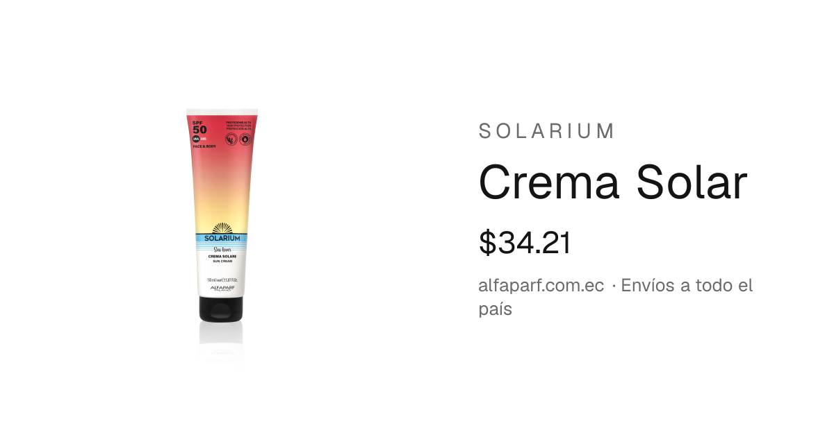 SPF 50 CREMA SOLAR - ROSTRO Y CUERPO · Alfaparf Ecuador